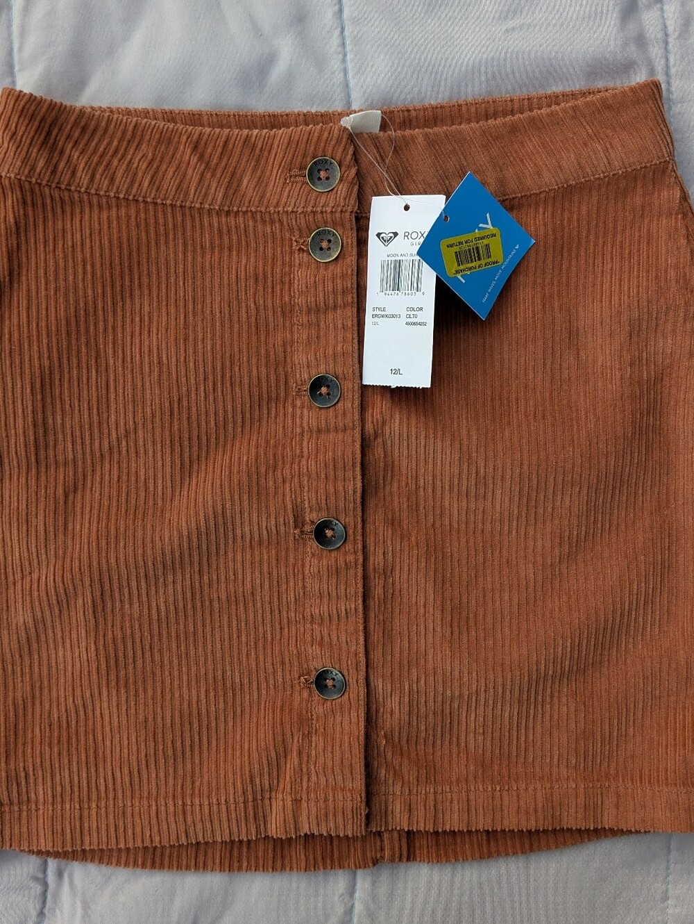 Roxy Girls Burnt Orange Corduroy Skirt